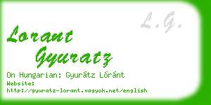 lorant gyuratz business card