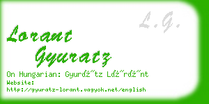 lorant gyuratz business card